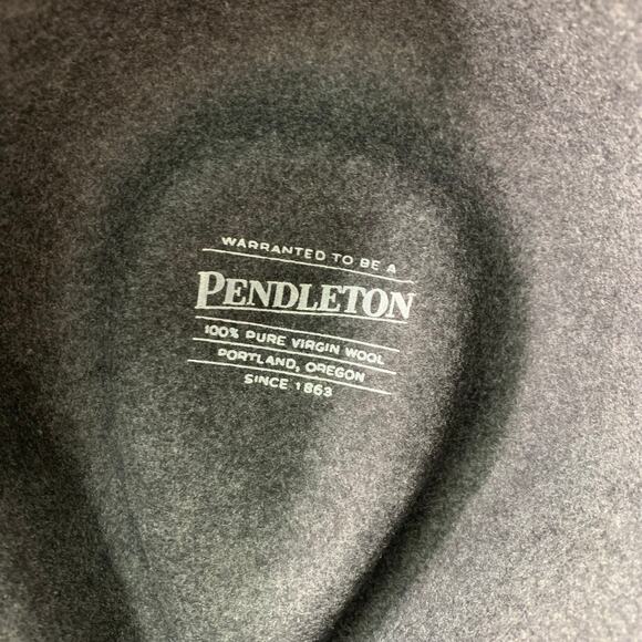 Pendleton 100% Pure Virgin Wool Mens Gray Brown Fedora Western Indiana Jones - Picture 3 of 10